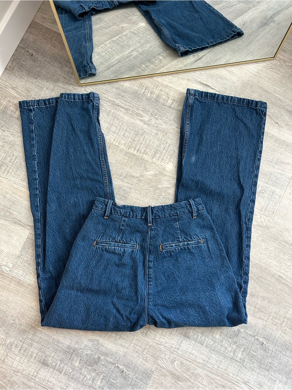 Abercrombie Sloane Tailored Wide Leg Pleated Trouser Jeans Classic 0 Regular 25 - Picture 6 of 6